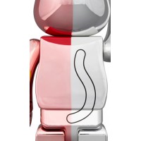 Bearbrick Maneki Neko Ten Man Ryo 100% & 400% Set Silver/Pink Plated