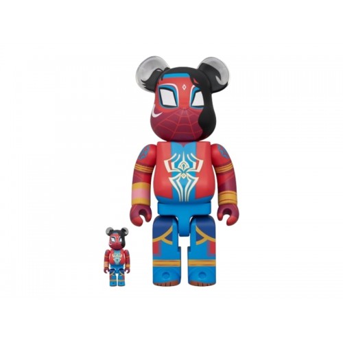 Набор из двух фигурок Bearbrick Marvel Spider-Man Across the Spiderverse India 100% & 400% Set - 7см и 28см.