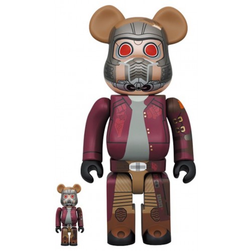 Оригинальный набор фигурок Bearbrick Marvel The Infinity Saga Star-Lord 100% & 400% Set - 7см и 28см