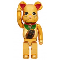 Большая фигурка (70см) Bearbrick Medicom Lucky Cat Good Luck Luminous 1000% Gold Plated