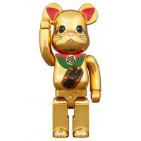 Фигурка (28см) Bearbrick Medicom Lucky Cat Good Luck Luminous 400% Gold Plated