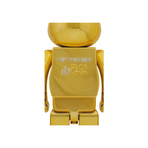 Оригинальная большая фигурка Bearbrick Medicom Toy 25th Anniversary 1000% Gold Chrome - 70см