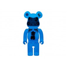 Bearbrick Medicom Toy Daruma Pass Blue 400% Glow in the Dark