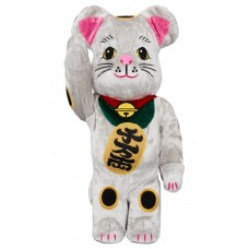 Фигурка (28см) Bearbrick Medicom Toy Lucky Cat Kigurumi 400 Silver