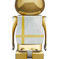 Bearbrick MEDICOM TOY PLUS 100% & 400% Set SILVER CHROME Ver.