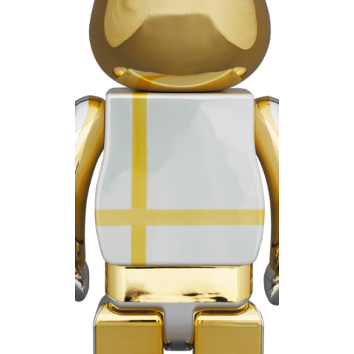 Оригинальный набор фигурок Bearbrick MEDICOM TOY PLUS 100% & 400% Set SILVER CHROME Ver. - 7см и 28см
