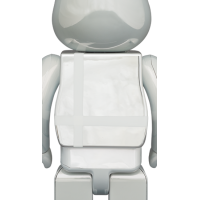 Bearbrick Medicom Toy Plus 100% & 400% Set White Chrome Ver.