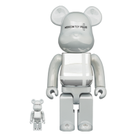 Bearbrick Medicom Toy Plus 100% & 400% Set White Chrome Ver.