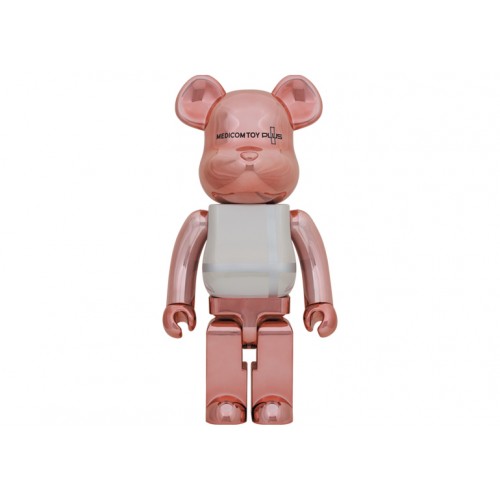 Оригинальная большая фигурка Bearbrick Medicom Toy Plus 1000% Pink Gold Chrome Ver. - 70см