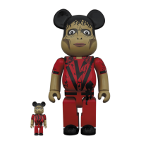 Набор фигурок (7см и 28см) Bearbrick Michael Jackson Zombie 100% & 400% Set Red