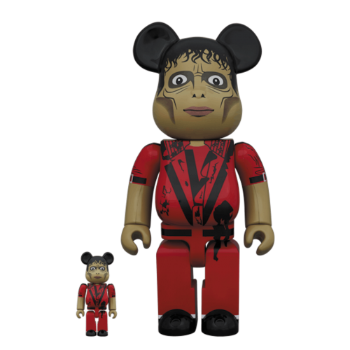 Оригинальный набор фигурок Bearbrick Michael Jackson Zombie 100% & 400% Set Red - 7см и 28см