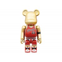 Bearbrick Michael Jordan 1985 Rookie Jersey 100% & 400% Set Gold Chrome