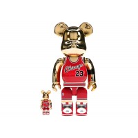 Набор фигурок (7см и 28см) Bearbrick Michael Jordan 1985 Rookie Jersey 100% & 400% Set Gold Chrome
