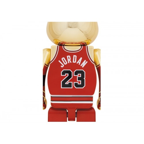 Оригинальная большая фигурка Bearbrick Michael Jordan 1985 Rookie Jersey 1000% Gold Chrome - 70см