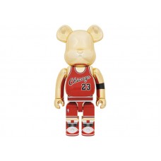 Большая фигурка (70см) Bearbrick Michael Jordan 1985 Rookie Jersey 1000% Gold Chrome