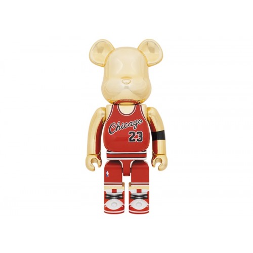 Оригинальная большая фигурка Bearbrick Michael Jordan 1985 Rookie Jersey 1000% Gold Chrome - 70см