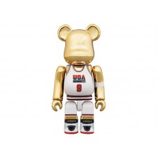 Набор фигурок (7см и 28см) Bearbrick Michael Jordan 1992 Team USA (Dream Team) 100% & 400% Set Gold Chrome