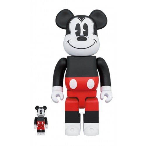 Оригинальный набор фигурок Bearbrick Mickey Mouse 2020 100% & 400% Set R&W Ver. - 7см и 28см
