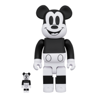 Набор фигурок (7см и 28см) Bearbrick Mickey Mouse 2020 100% & 400% Set B&W Ver.