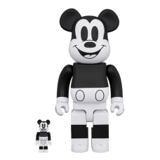 Набор фигурок (7см и 28см) Bearbrick Mickey Mouse 2020 100% & 400% Set B&W Ver.