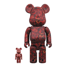 Набор фигурок (7см и 28см) Bearbrick Mika Ninagawa Leather Rose 100% & 400% Set Red