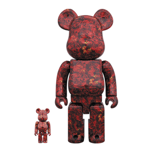 Оригинальный набор фигурок Bearbrick Mika Ninagawa Leather Rose 100% & 400% Set Red - 7см и 28см