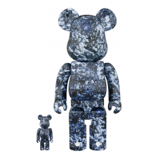 Набор фигурок (7см и 28см) Bearbrick Mika Ninagawa Yosakura 100% & 400% Set Black/Blue