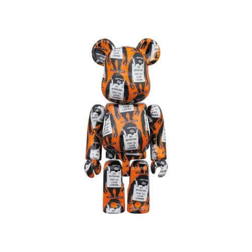 Оригинальный набор фигурок Bearbrick Monkey Sign 100% & 400% Set Orange - 7см и 28см