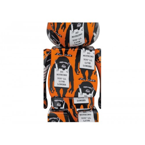 Оригинальный набор фигурок Bearbrick Monkey Sign 100% & 400% Set Orange - 7см и 28см