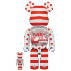 Набор фигурок (7см и 28см) Bearbrick My First Baby 100% & 400% Set Red & Silver Chrome Ver.
