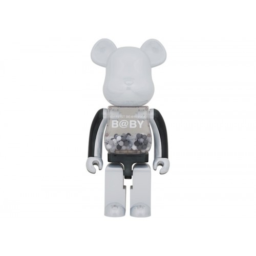 Оригинальная большая фигурка Bearbrick My First Baby 1000% Black & White Chrome Ver. - 70см