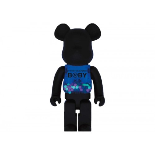 Оригинальная большая фигурка Bearbrick My First Baby 1000% Matte Black Glow - 70см