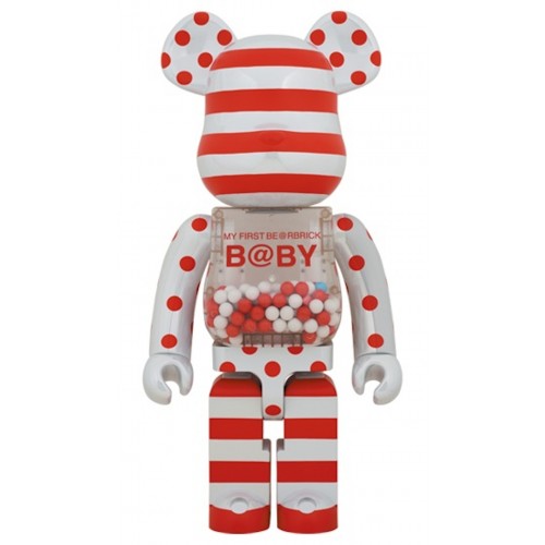 Оригинальная большая фигурка Bearbrick My First Baby 1000% Red & Silver Chrome Ver. - 70см