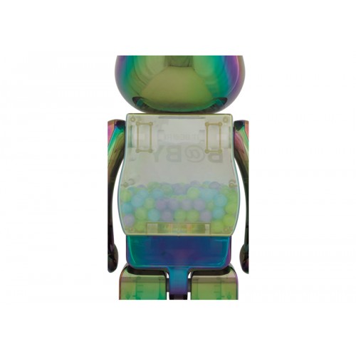Оригинальная большая фигурка Bearbrick My First Baby Clear Ver. 1000% Black Chrome - 70см