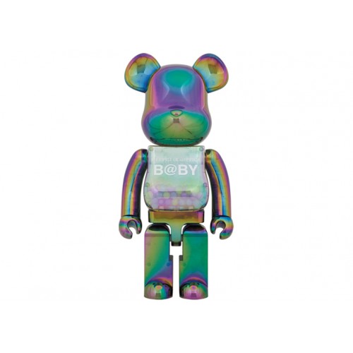Оригинальная большая фигурка Bearbrick My First Baby Clear Ver. 1000% Black Chrome - 70см