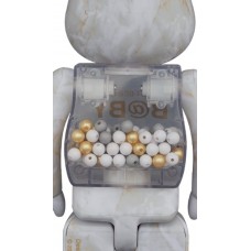 Bearbrick My First Baby Marble Ver. 100% & 400% Set White & Gold