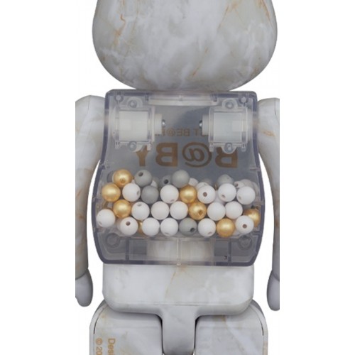Оригинальный набор фигурок Bearbrick My First Baby Marble Ver. 100% & 400% Set White & Gold - 7см и 28см