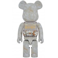 Большая фигурка (70см) Bearbrick My First Baby Marble Ver. 1000% White & Gold