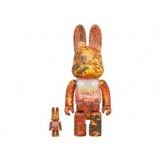 Набор фигурок (7см и 28см) Bearbrick My First Rabbrick Baby Autumn Leaves Ver. 100% & 400% Set