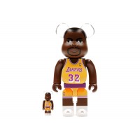 Набор фигурок (7см и 28см) Bearbrick NBA Magic Johnson (Los Angeles Lakers) 100% & 400% Set