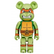 Большая фигурка (70см) Bearbrick Nickelodeon Teenage Mutant Ninja Turtles Michelangelo 1000% Chrome