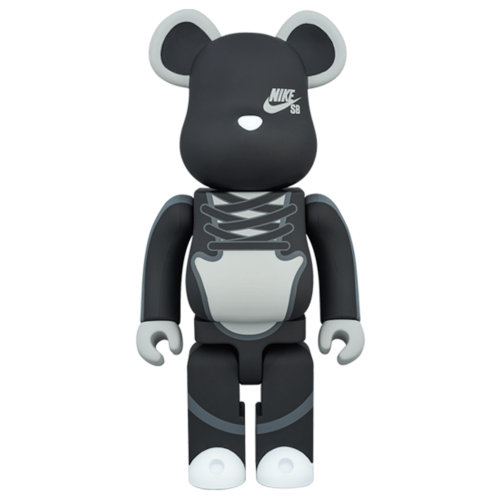 Оригинальный набор фигурок Bearbrick Nike SB 100% & 400% Set Black - 7см и 28см