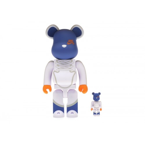 Оригинальный набор фигурок Bearbrick Nike SB 100% & 400% Set White/Blue - 7см и 28см
