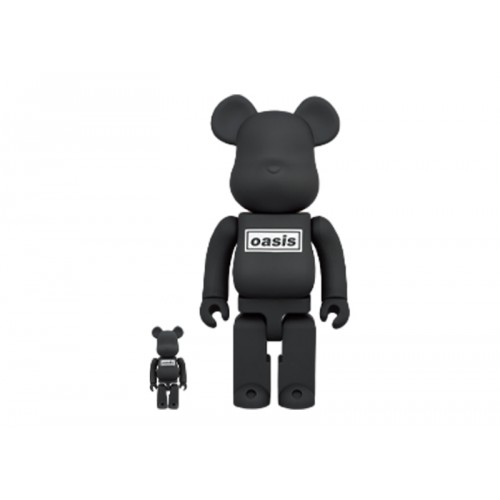 Оригинальный набор фигурок Bearbrick Oasis 100% & 400% Set Black Rubber - 7см и 28см