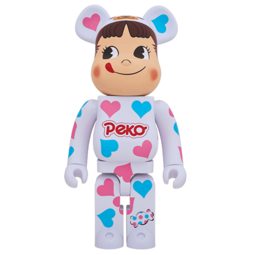 Оригинальная большая фигурка Bearbrick Peko-Chan Heart Costumer 1000% White - 70см