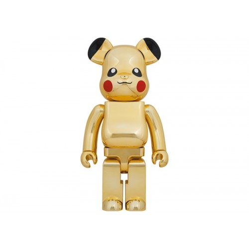 Оригинальная большая фигурка Bearbrick Pikachu 1000% Gold Chrome Ver. - 70см
