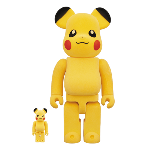 Оригинальный набор фигурок Bearbrick Pikachu Flocky Ver. 100% & 400% Set - 7см и 28см