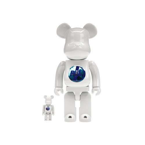 Набор из двух фигурок Bearbrick PiL 100% & 400% Set Chrome Ver. - 7см и 28см.