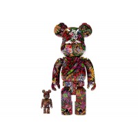 Набор фигурок (7см и 28см) Bearbrick Psychedelic Paisley 100% & 400% Set