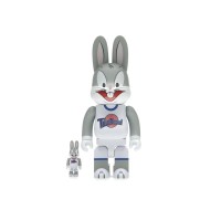 Bearbrick x Space Jam Rabbrick Bugs Bunny 100% & 400% Set Grey